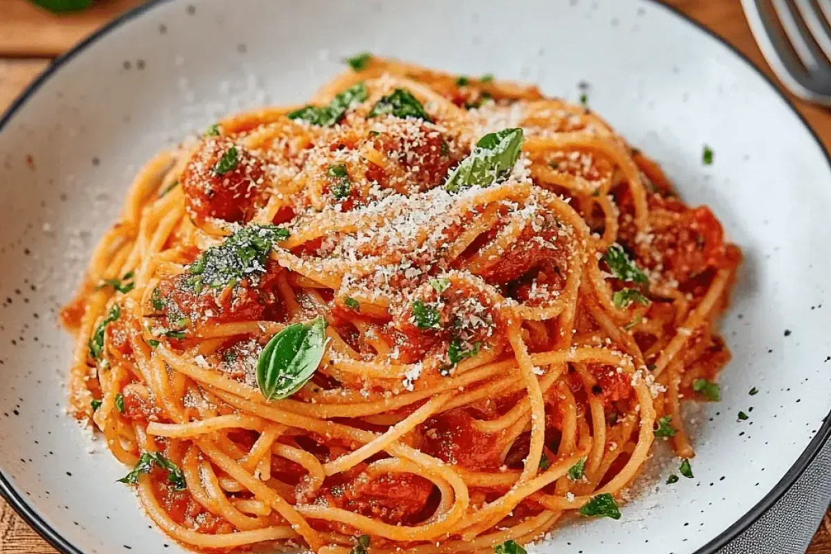 Spaghetti mit Tomatensoße